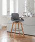 Фото #6 товара Baylor Swivel Wood Bar or Counter Stool in Faux Leather