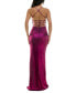 Juniors' High-Slit Low-Back Evening Gown Черный, XS - фото #2