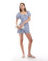 Фото #1 товара ASOS DESIGN textured romper playsuit in blue stripe