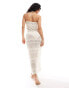 New Look bandeau crochet maxi dress in white