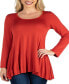 Фото #1 товара Long Sleeve Solid Color Swing Style Flared Tunic Top
