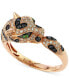 ფოტო #1 პროდუქტის EFFY® Diamond (1/2 ct. t.w.) and Tsavorite Accent Panther Ring in 14k Rose Gold