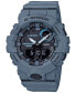 Men's Analog Digital Step Tracker Gray-Blue Resin Strap Watch 48.6mm