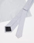 ASOS DESIGN tie and pocket square in silver