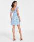 Фото #2 товара Women's Printed Ruffled Mini Dress, Created for Macy's