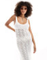 Miss Selfridge crochet fringe maxi dress in cream