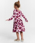 Фото #3 товара Girls Blurred Floral-Print Skater Dress, Created for Macy's