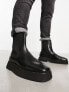 Фото #2 товара ASOS DESIGN chelsea boot with chunky sole in black leather