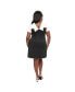 ფოტო #2 პროდუქტის Plus Size Mock Neck Patch Pocket Shift Dress