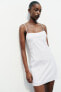 Фото #8 товара Короткое платье из поплина с вышивкой ZARA