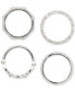 Silver-Tone 4-Pc. Set Pavé Stack Rings