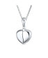 Фото #2 товара Delicate Saying BEST FRIENDS BFF Angel Wing Heart Shape Locket Necklace Pendant For Women Sterling Silver