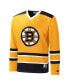 ფოტო #3 პროდუქტის Men's Gold, Black Boston Bruins Cross Check Jersey V-Neck Long Sleeve T-shirt