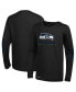 ფოტო #1 პროდუქტის Men's Black Seattle Seahawks Agility Long Sleeve T-shirt