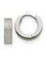 ფოტო #1 პროდუქტის Stainless Steel Polished and Sandblasted Hinged Hoop Earrings