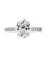 ფოტო #3 პროდუქტის Timeless 3CT CZ 8x10 MM Brilliant Cut Oval Solitaire Engagement Ring For Women Cubic Zirconia Pave Filigree Band Sterling Silver