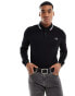 Фото #1 товара Fred Perry long sleeve twin tipped polo shirt in black