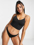 Nike Swimming v-neck midkini top in black