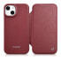 Фото #1 товара Чехол для iPhone 14 Plus с магнитной клапаном MagSafe CE Premium Leather бордовый iCarer