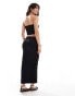 Threadbare bandeau top and skirt set in black