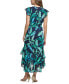 ფოტო #8 პროდუქტის Women's Printed Flutter-Sleeve Ruffled High-Low Midi Dress