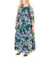 Фото #3 товара Plus Size Floral-Print Maxi Dress
