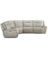 Фото #6 товара Lenardo 5-Pc. Leather Sectional with 2 Power Motion Recliners, Created for Macy's