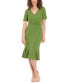 ფოტო #2 პროდუქტის Women's Twisted Flounce-Hem Midi Dress