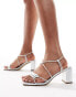 Фото #1 товара Public Desire Taryn strappy block heel sandals in silver