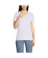 ფოტო #3 პროდუქტის Petite Relaxed Supima Cotton V-Neck T-Shirt