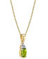 Фото #2 товара Macy's peridot (1/2 ct. t.w.) & Diamond (1/20 ct. t.w.) 18" Pendant Necklace in 14k Gold