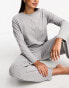 ASOS DESIGN mix & match cotton long sleeve henley pyjama top in grey marl Серо-черный, 38 - фото #2