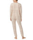 Фото #2 товара Woman's 2-Pc. Long-Sleeve Jogger Pajamas Set
