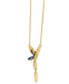 ფოტო #2 პროდუქტის Ombré® Multi-Gemstone (7/8 ct. t.w.) & Diamond (1/5 ct. t.w.) Dragonfly 18" Pendant Necklace in 14k Gold