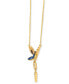 Ombré® Multi-Gemstone (7/8 ct. t.w.) & Diamond (1/5 ct. t.w.) Dragonfly 18" Pendant Necklace in 14k Gold