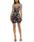 Фото #4 товара Juniors' Floral Sequin Sleeveless Bodycon Dress