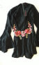 Фото #4 товара Material Girl Women's V Neck Embroidered Romper Flare Sleeve Caviar Black XS