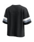 ფოტო #4 პროდუქტის Women's Black Las Vegas Raiders Established Jersey Cropped V-Neck T-shirt