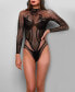Фото #1 товара iCollection Women's Helena Sheer 1 Piece Mock Neck Hosiery with Sewn in Knit Bra Coverage