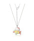 Фото #2 товара Hello Kitty sanrio Silver Plated Enamel Pink Crystal 3D Plane Necklace