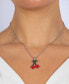 ფოტო #3 პროდუქტის Women's Crystal Cherries Pendant Necklace