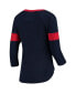 ფოტო #4 პროდუქტის Women's Navy Cleveland Indians Ultimate Fan 3/4-Sleeve Raglan V-Neck T-shirt