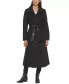 Фото #2 товара DKNY Women's Maxi Faux-Leather Belt Wrap Coat Black L