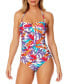 Фото #3 товара Women's Twist-Front Tropical-Print One-Piece Swimsuit