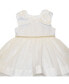 ფოტო #3 პროდუქტის Baby Girls Bow-Top Jewel Waist Border Trim Dress