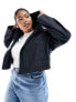 ASOS DESIGN Curve cropped rain jacket with hood in black