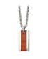 ფოტო #1 პროდუქტის Red Koa Wood Inlay Enameled Pendant Curb Chain Necklace