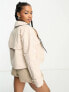 Miss Selfridge cropped trench coat in camel US 10 - фото #7