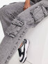 Фото #3 товара Stradivarius STR denim multi pocket cargo jean in acid wash grey