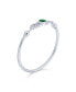 ფოტო #1 პროდუქტის Couples BFF Infinity Irish Celtic Love Knot Bangle Bracelet For Women Teens Simulated Kelly Green Emerald Oval .925 Sterling Silver 7 Inch